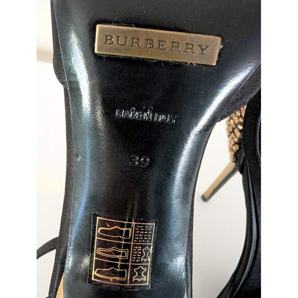 Burberry Black Satin‎ Alanson Stiletto Heels with Embellished Back Size 39 - Picture 7 of 13